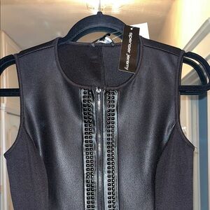 NWT Spenser Jeremy Sheik Black Sleeveless Zipper Front Dress w/Flare
